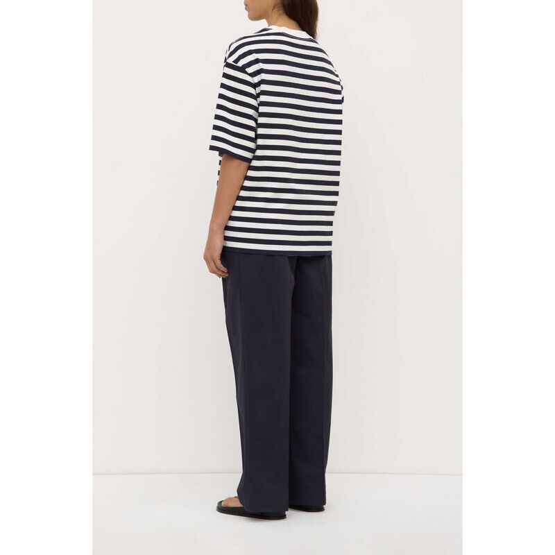 Assembly Label Monte Stripe Cotton Short Sleeve Tee True Navy White Stripe image number 1